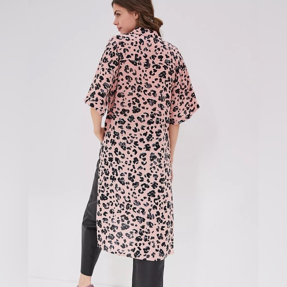 Maeve by Anthropologie NWT Rita Printed Tunic Side Slits Leopard Midi Size 1X